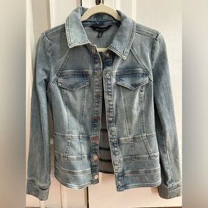 White House Black Market Light Blue Jean Jacket